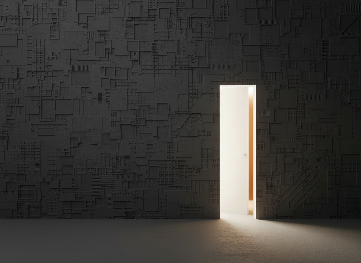 Open doorway of light symbolizing the new front door to how buyers discover brands through AI visibility.
